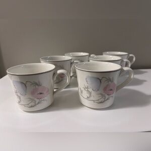 Royal Doulton Brompton vintage 1983 Floral poppy poppies flower 6 tea cup Set